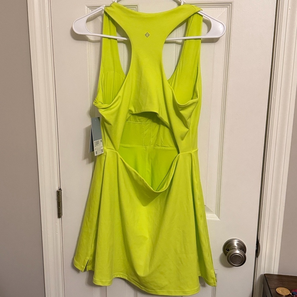 Antonio Melani Active Tennis Courtside Mini Dress hidden side pocket lime Large - Picture 9 of 10